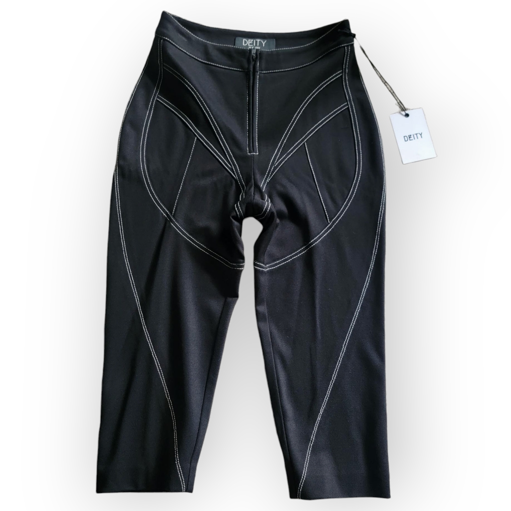 Nwt Exclusive Runway Sample Deity New York Black Stretch Biker Shorts Size 2